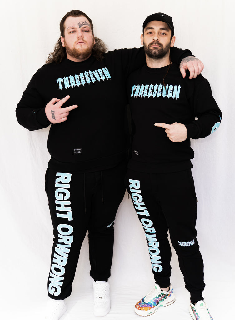 Tracksuit Pants - Right Or Wrong - Black/Teal