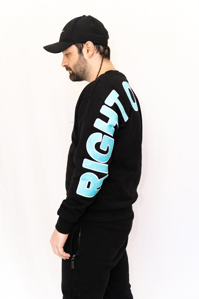 CrewNeck - Right Or Wrong -  Black/Teal