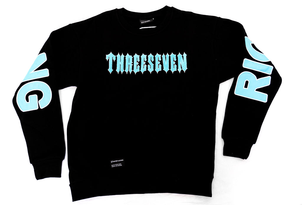 CrewNeck - Right Or Wrong -  Black/Teal