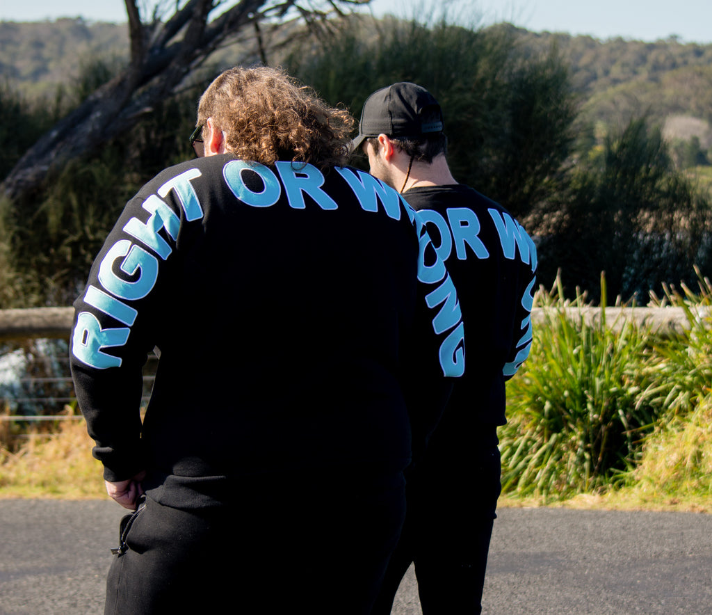 CrewNeck - Right Or Wrong -  Black/Teal